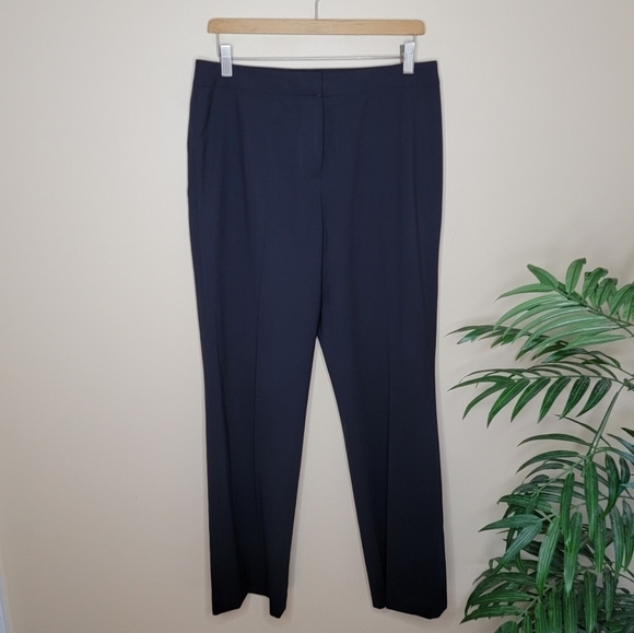 Lafayette 148 | Wool Blend Black Menswear Trousers Size 8 - Picture 1 of 5